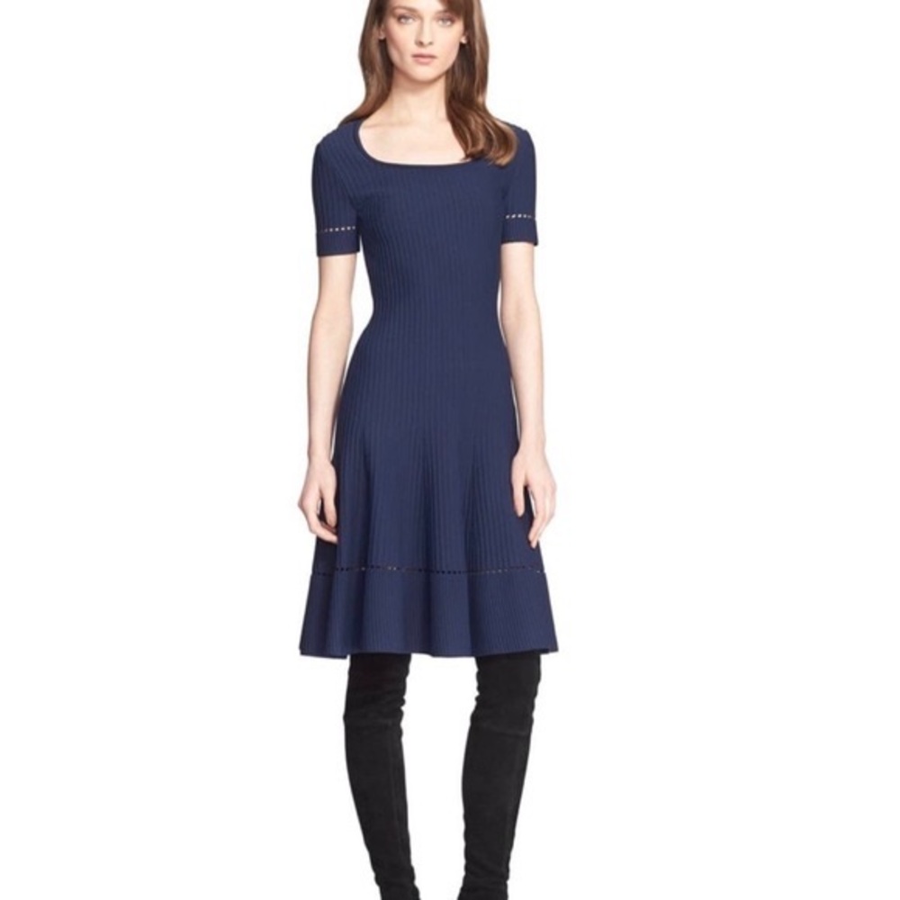St John’s womens fit & flare Ottoman Knit dress navy blue